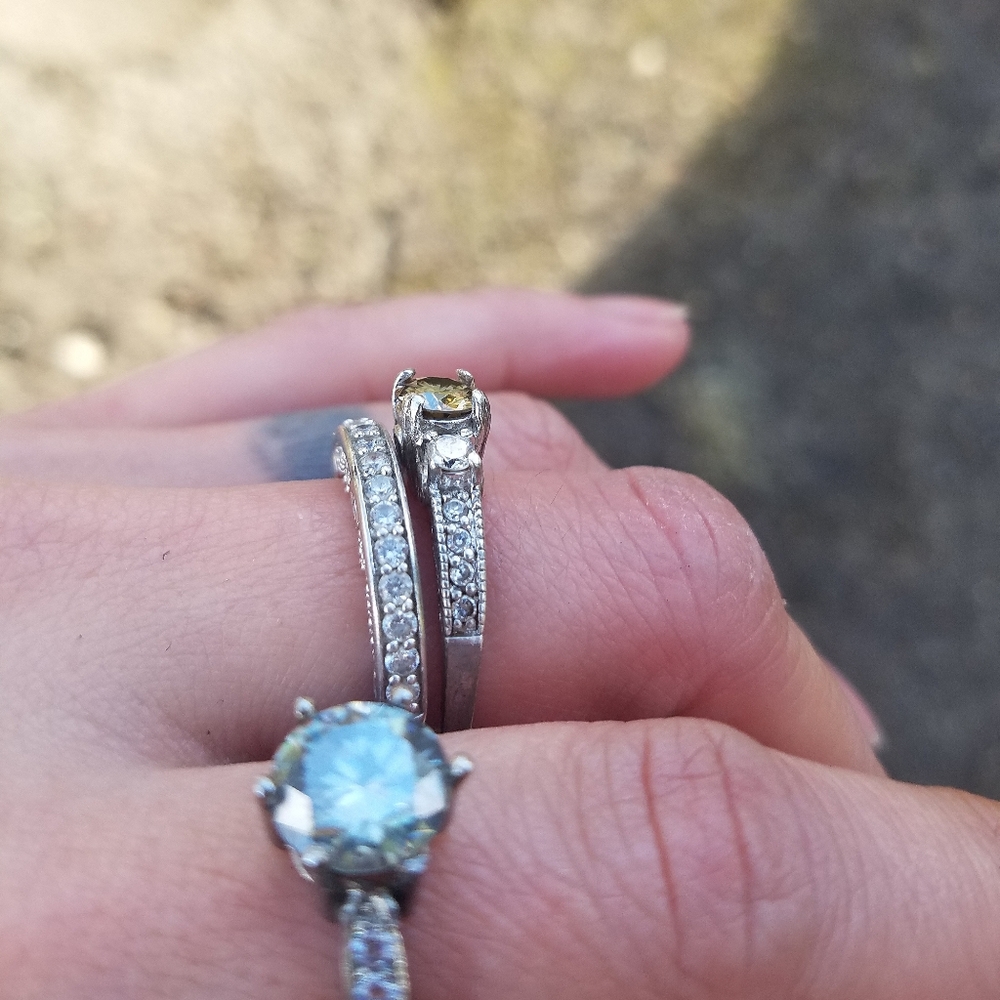 Vintage Moissanite Engagement Set (2 Rings) - Picture 8 of 8